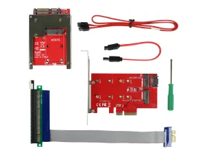 CRU Ditto - PCIe x16 to x1 extension/adapter cable, PCIe host card with 2x M.2 slots and a SATA connector, eSATA-M to SATA-M 30090-0000-0001