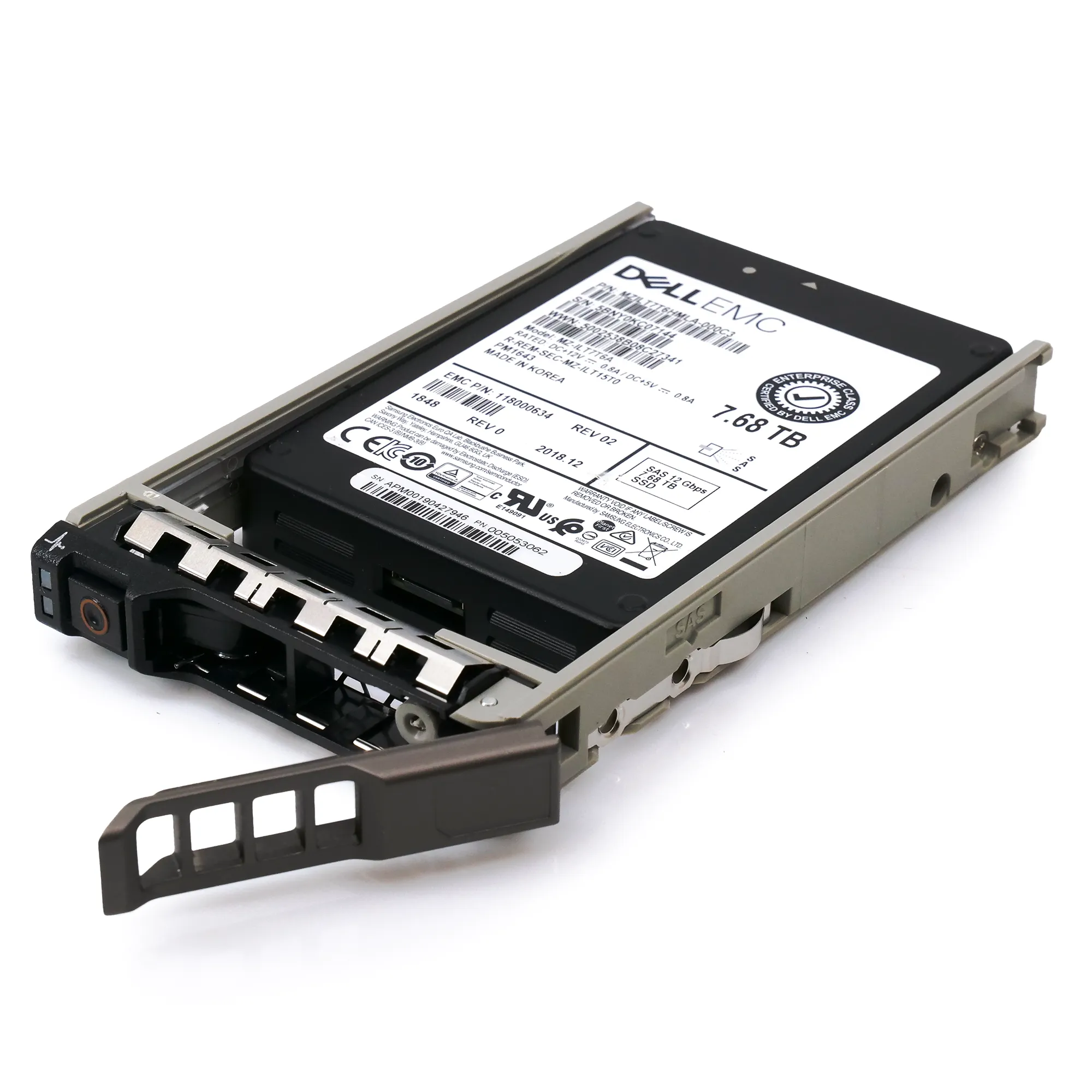 Dell EMC 118000634 G13 7.68TB SAS 12Gb/s 512e 1DWPD 2.5in Recertified Solid State Drive