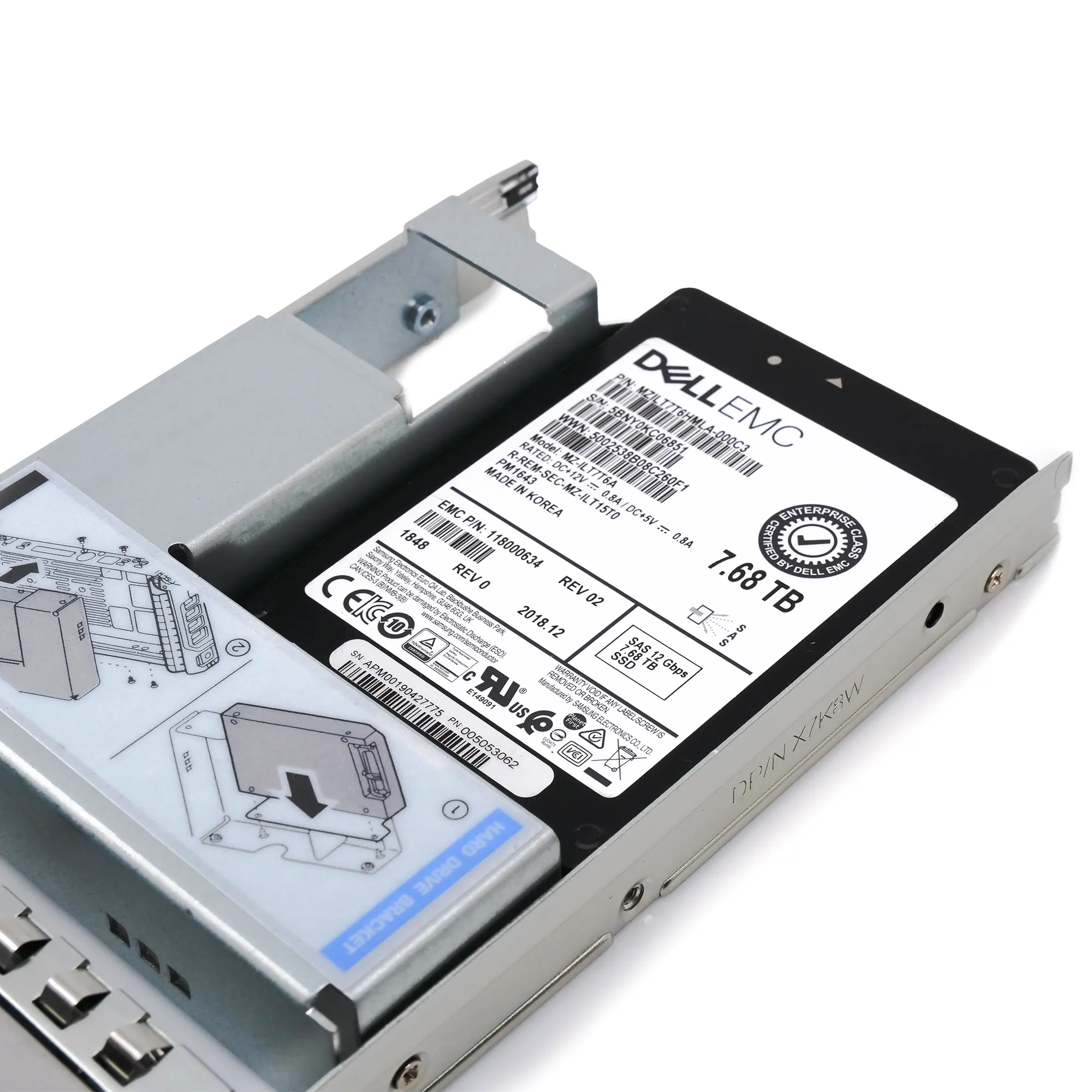 Dell EMC 118000634 G14 7.68TB SAS 12Gb/s 512e 1DWPD 3.5in Recertified Solid State Drive