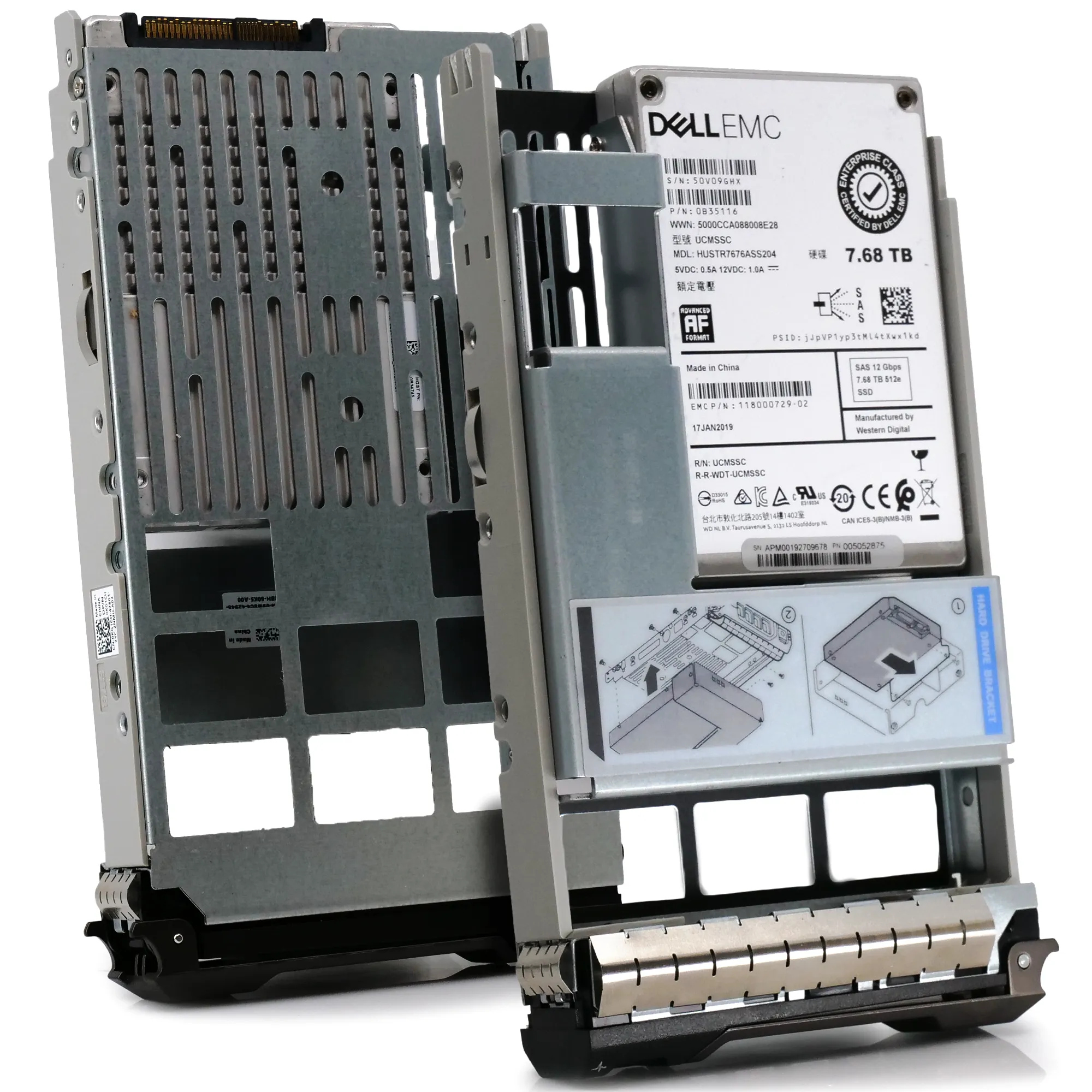 Dell EMC G13 HUSTR7676ASS204 0B35116 7.68TB SAS 12Gb/s 512e 1DWPD Read Intensive 3.5in Refurbished SSD