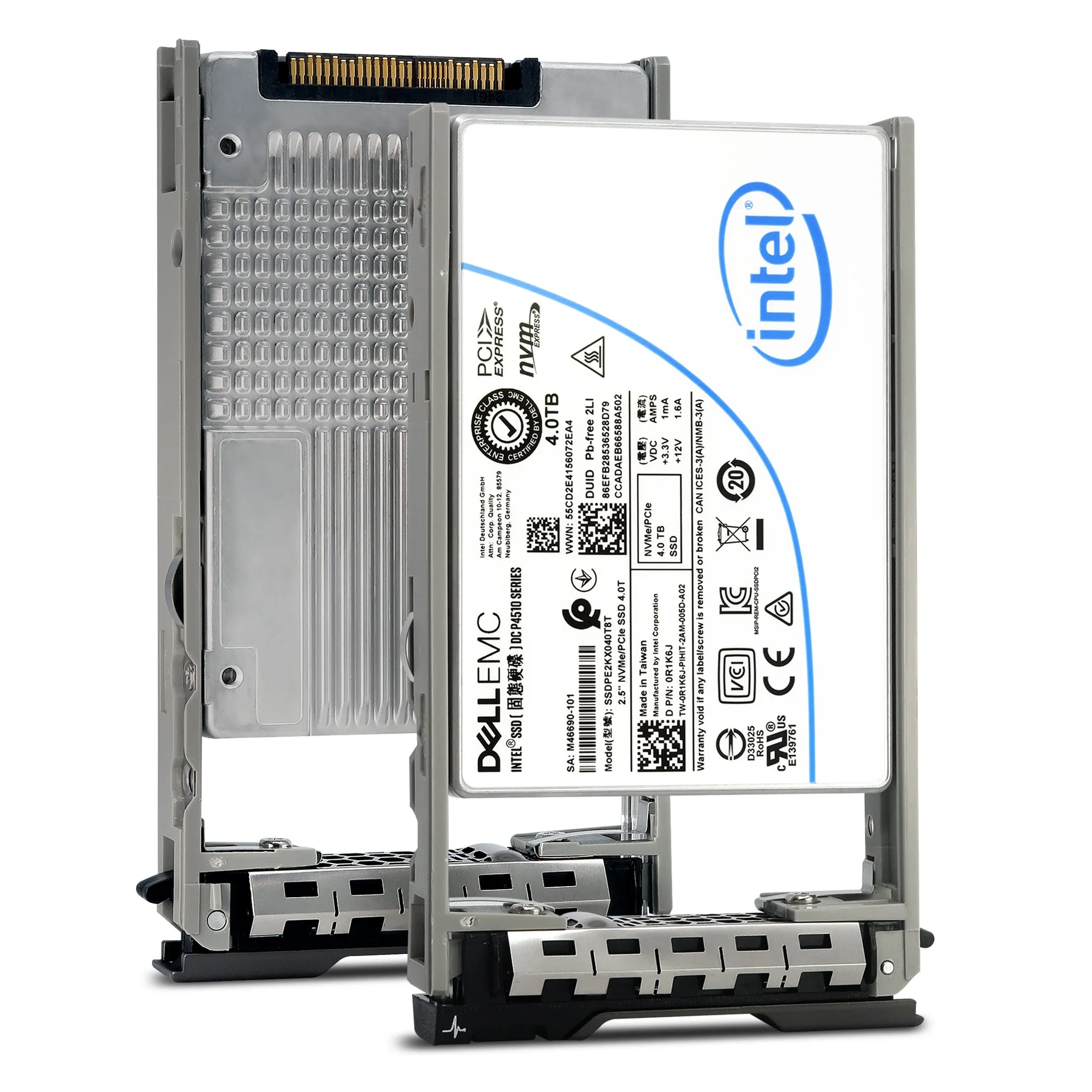Dell G13 SSDPE2KX040T8T 0R1K6J 4TB PCIe Gen 3.1 X4 4GB/s 3D TLC 1DWPD U.2 NVMe 2.5in Refurbished SSD
