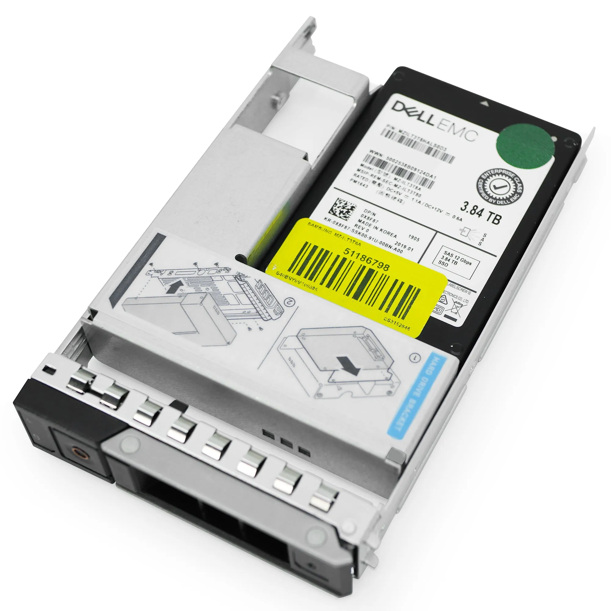 Dell G14 0X8F87 3.84TB 1 DWPD SAS 12Gb/s 3D TLC Hybrid 3.5in Refurbished SSD