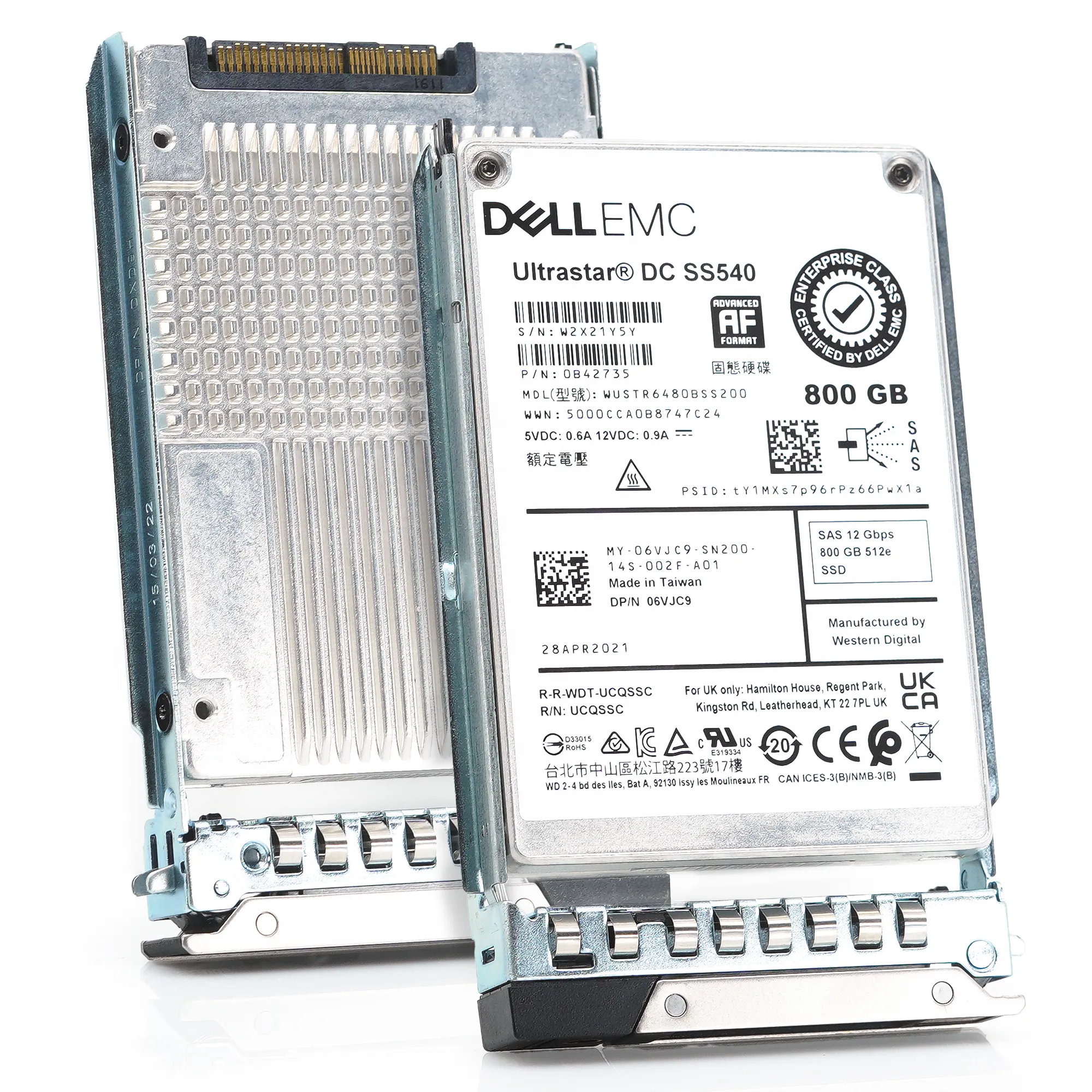 Dell G14 6VJC9 WUSTR6480BSS200 800GB SAS 12Gb/s 3DWPD Mixed Use 2.5in Solid State Drive