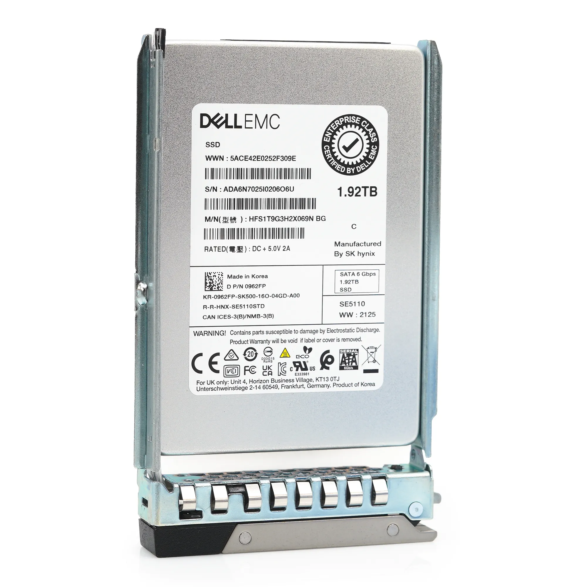 Dell G14 962FP HFS1T9G3H2X069N 1.92TB SATA 6Gb/s 1DWPD Read Intensive 2.5in Refurbished SSD