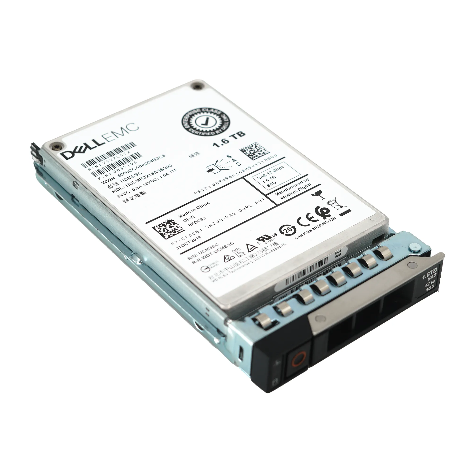 Dell G14 FDC8J HUSMR3216ASS200 1.6TB SAS 12Gb/s 2.5in Solid State Drive