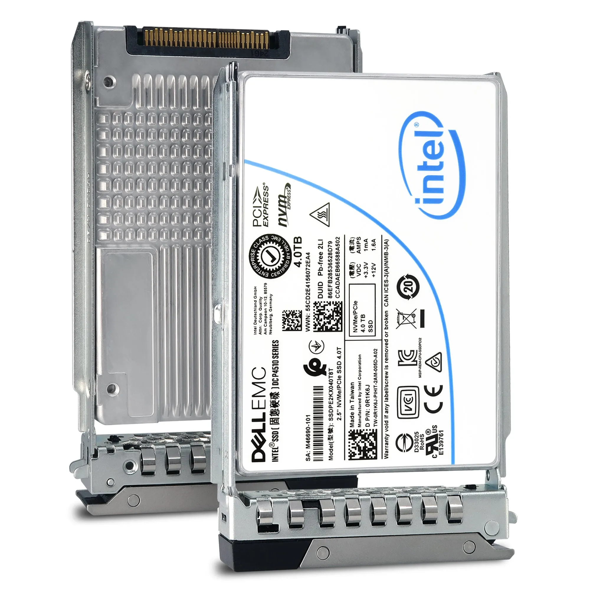 Dell G14 SSDPE2KX040T8T 0R1K6J 4TB PCIe Gen 3.1 X4 4GB/s 3D TLC 1DWPD U.2 NVMe 2.5in Refurbished SSD