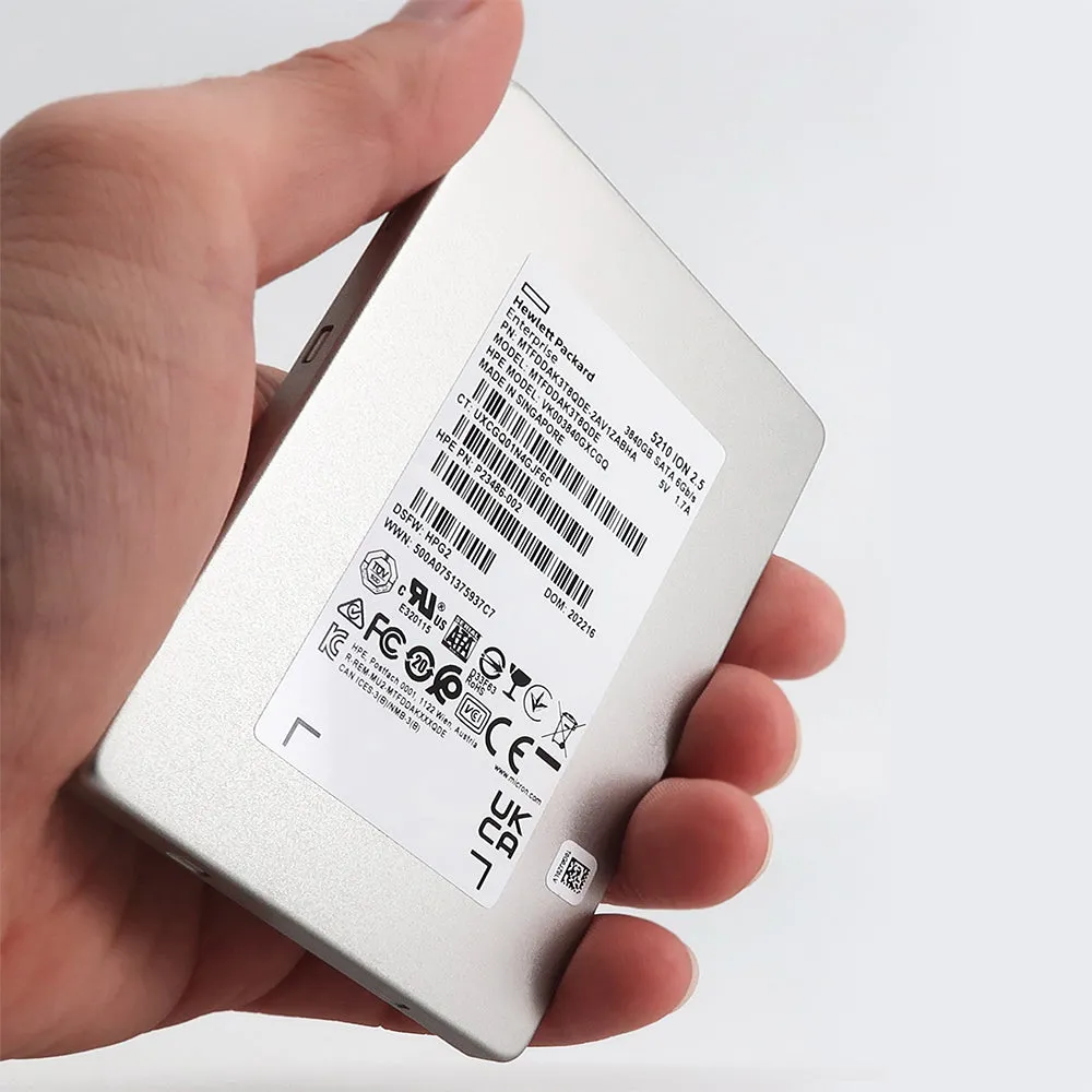HP / Micron 5210 ION MTFDDAK3T8QDE P23486-002 3.84TB SATA 6Gb/s QLC 2.5in Solid State Drive
