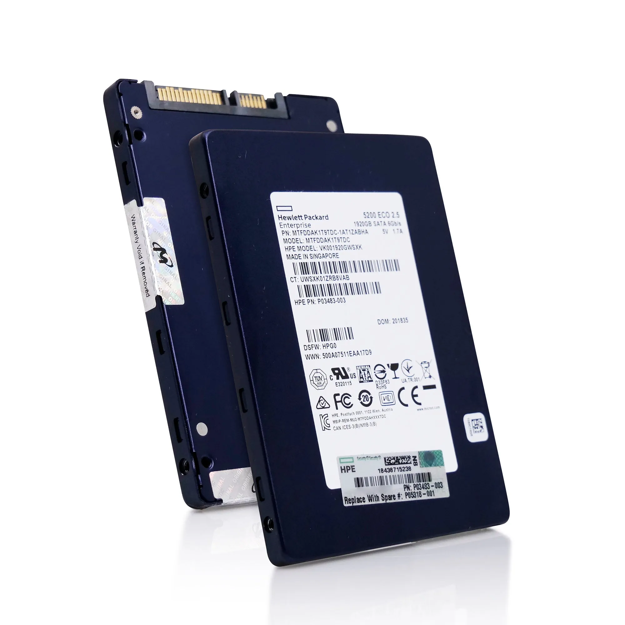 HP VK001920GWSXK 1.92TB SATA 6Gb/s 3D TLC 2.5in Recertified Solid State Drive