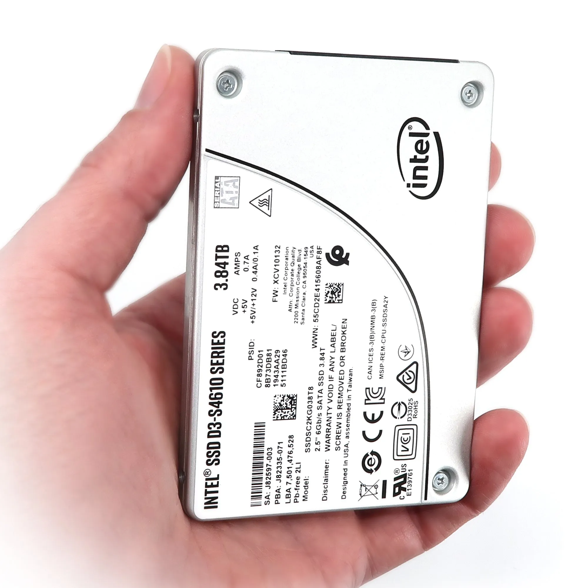 Intel D3-S4610 SSDSC2KG038T801 3.84TB SATA 6Gb/s 2.5" AES 256-bit Solid State Drive