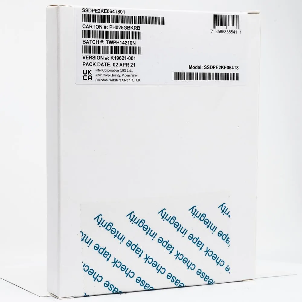 Intel DC P4610 SSDPE2KE064T8 SSDPE2KE064T801 6.4TB PCIe Gen 3.1 x4 4GB/s 2.5in Recertified Solid State Drive