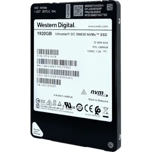 Lenovo Ultrastar DC SN630 WUS3BA119C7P3E3 0TS1618 1.92TB PCIe Gen 3.1 x4 4GB/s U.2 NVMe 2.5in Solid State Drive