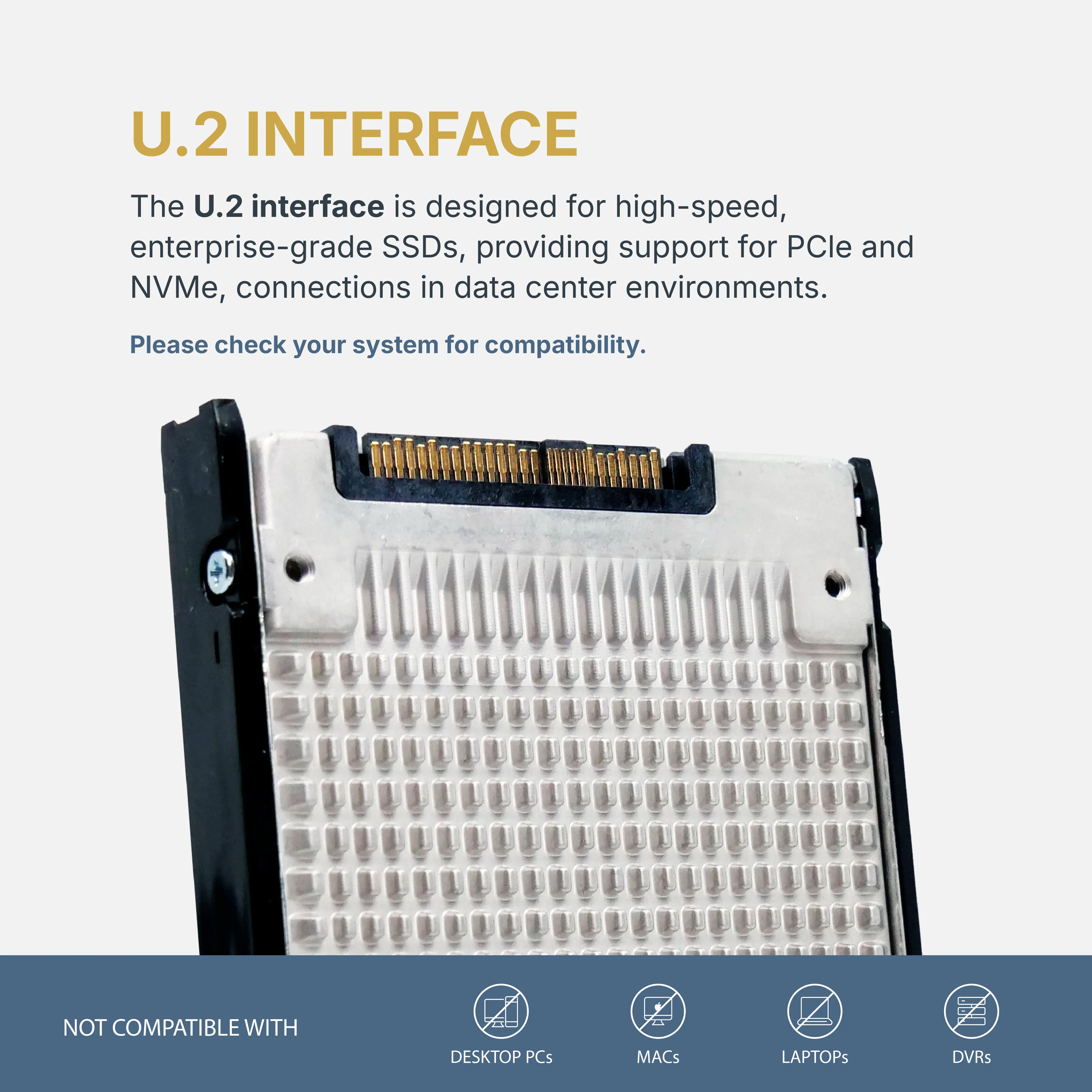 Micron 7300 Pro MTFDHBE1T9TDF-1AW1ZABYY 1.92TB PCIe Gen 3.0 x4 4GB/s 3D TLC U.2 2.5in Solid State Drive