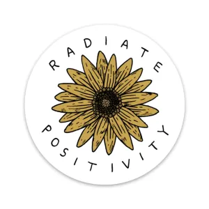 Radiate Positivity Sunflower Sticker - Yellow