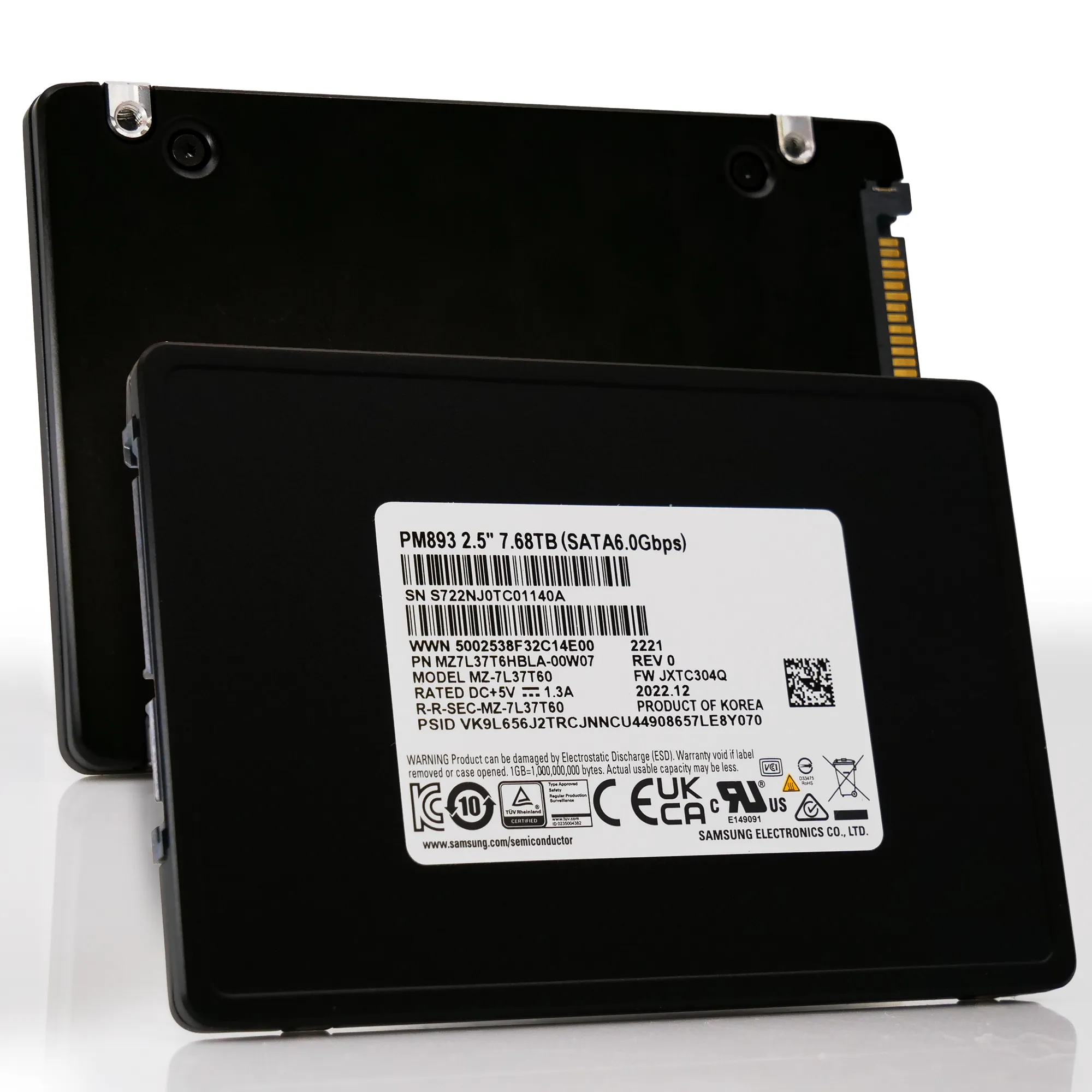 Samsung PM893 7.68TB SATA 6Gb/s 2.5in Enterprise Solid State Drive MZ-7L37T60 MZ7L37T6HBLA