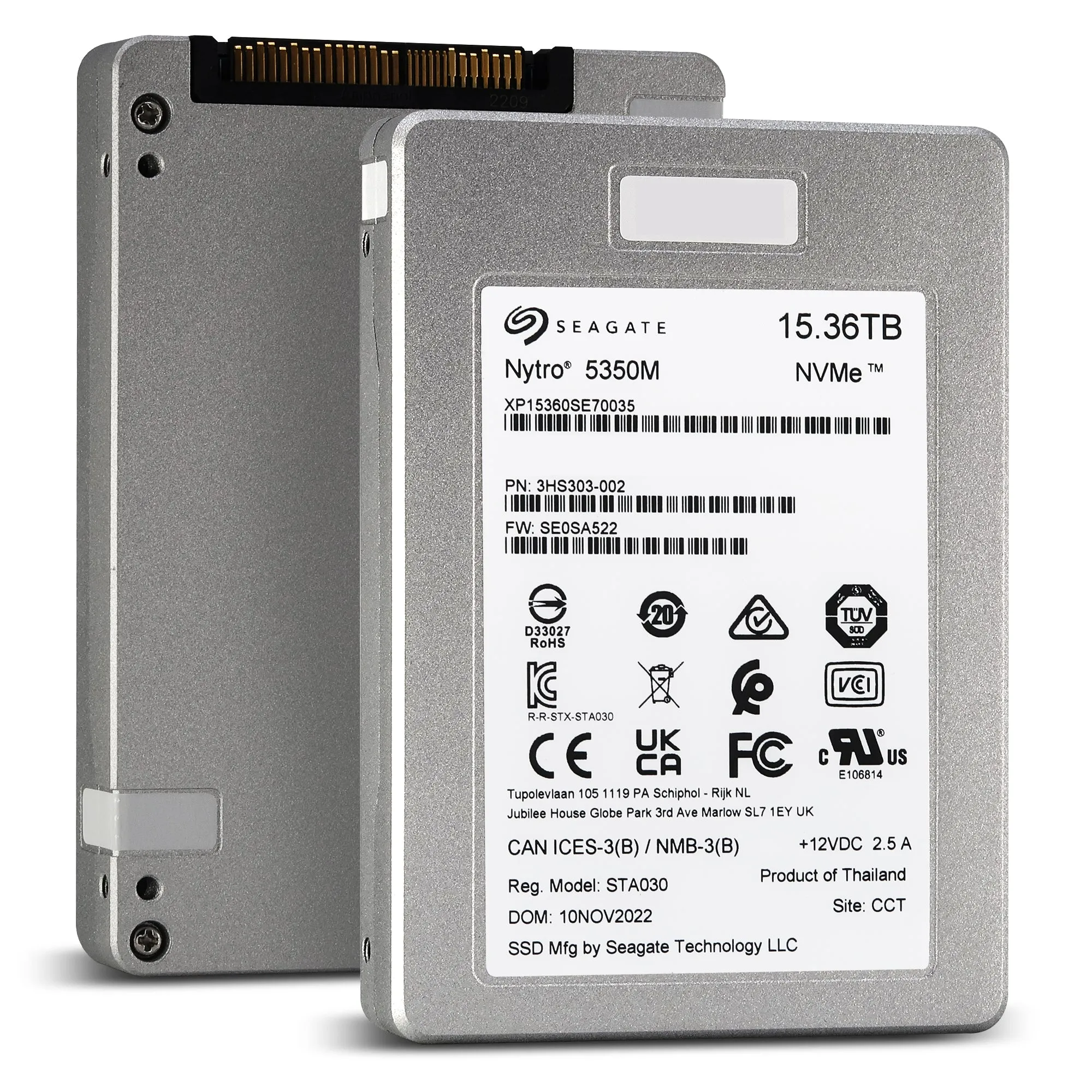 Seagate Nytro 5350M XP15360SE70035 15.36TB PCIe Gen4.0 x4 8GB/s U.3 NVMe 3D TLC 2.5in Solid State Drive