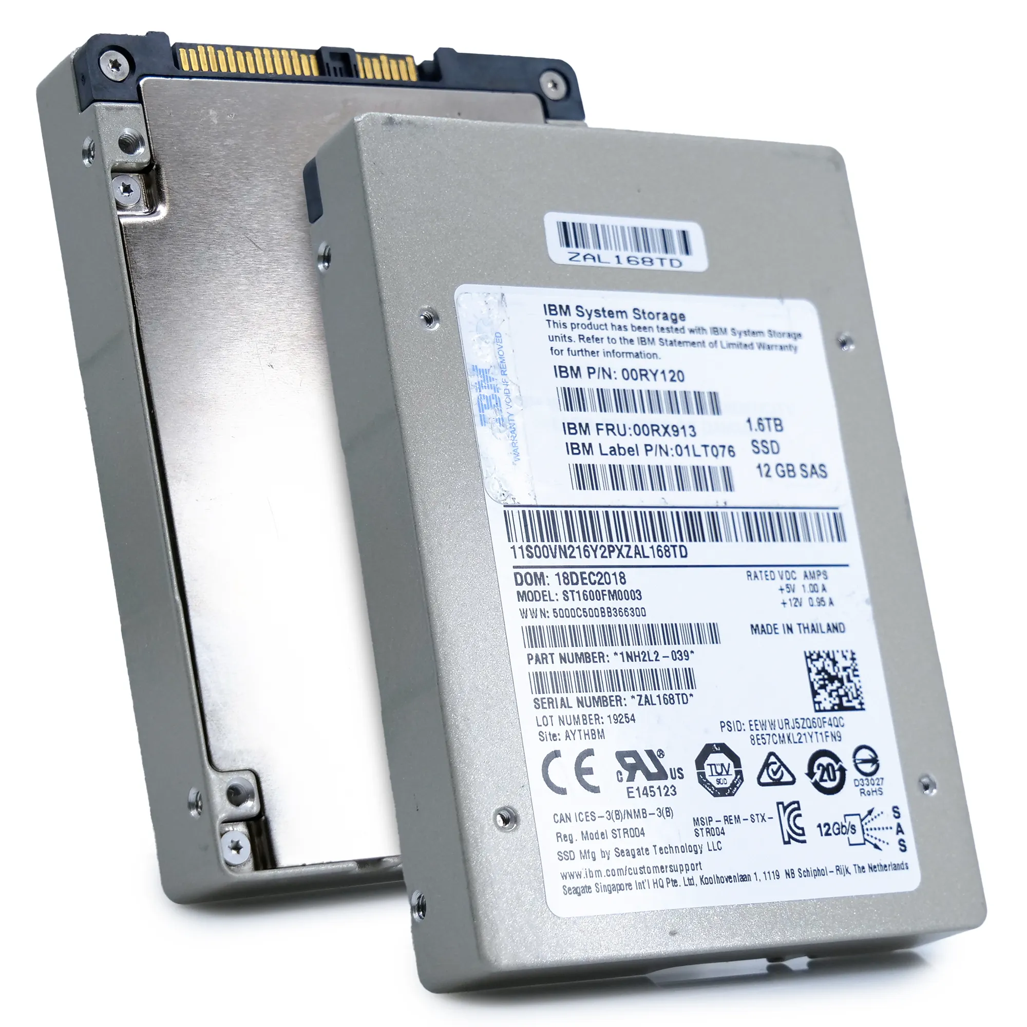 Seagate/IBM 1200.2 ST1600FM0003 1.6TB 10 DWPD SAS 12Gb/s eMLC 2.5in Recertified Solid State Drive