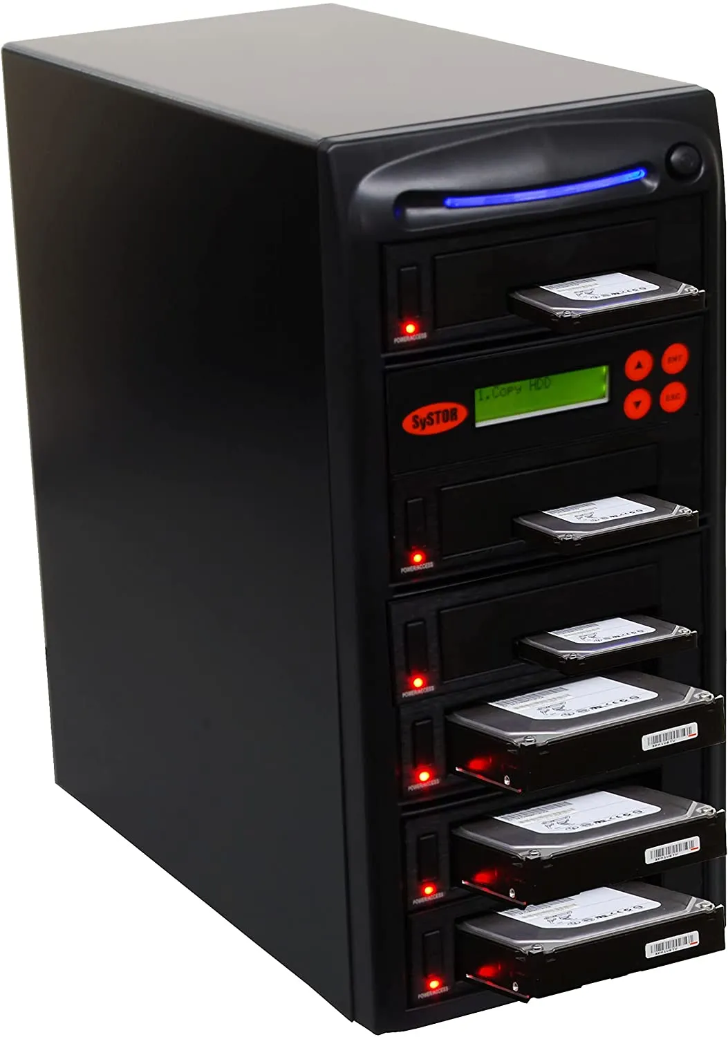Systor 1 to 5 SATA SSD HDD Duplicator & Sanitizer - 36GB/Min - Dual Port Copy & Erase 3.5" & 2.5" Hard Disk & Solid State Drive (SYS605DP)