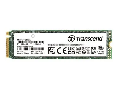 Transcend MTE672A - SSD - encrypted - 512 GB - internal - M.2 2280 (single-sided) - PCIe 3.0 x4 (NVMe) - 256-bit AES - Self-Encrypting TS512GMTE672A