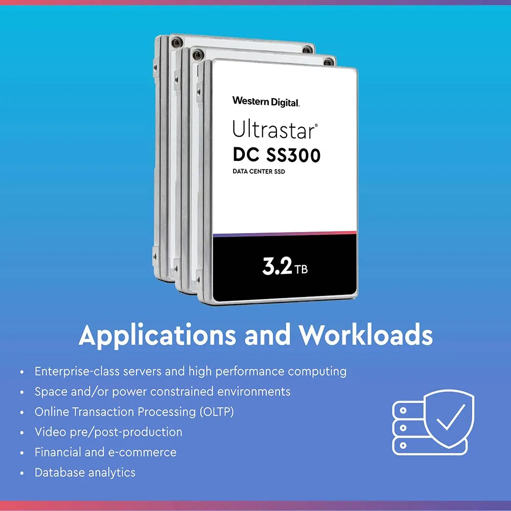 Western Digital Ultrastar DC SS300 HUSMR3232ASS204 3.2TB SAS 12Gb/s 512e 2.5in Solid State Drive